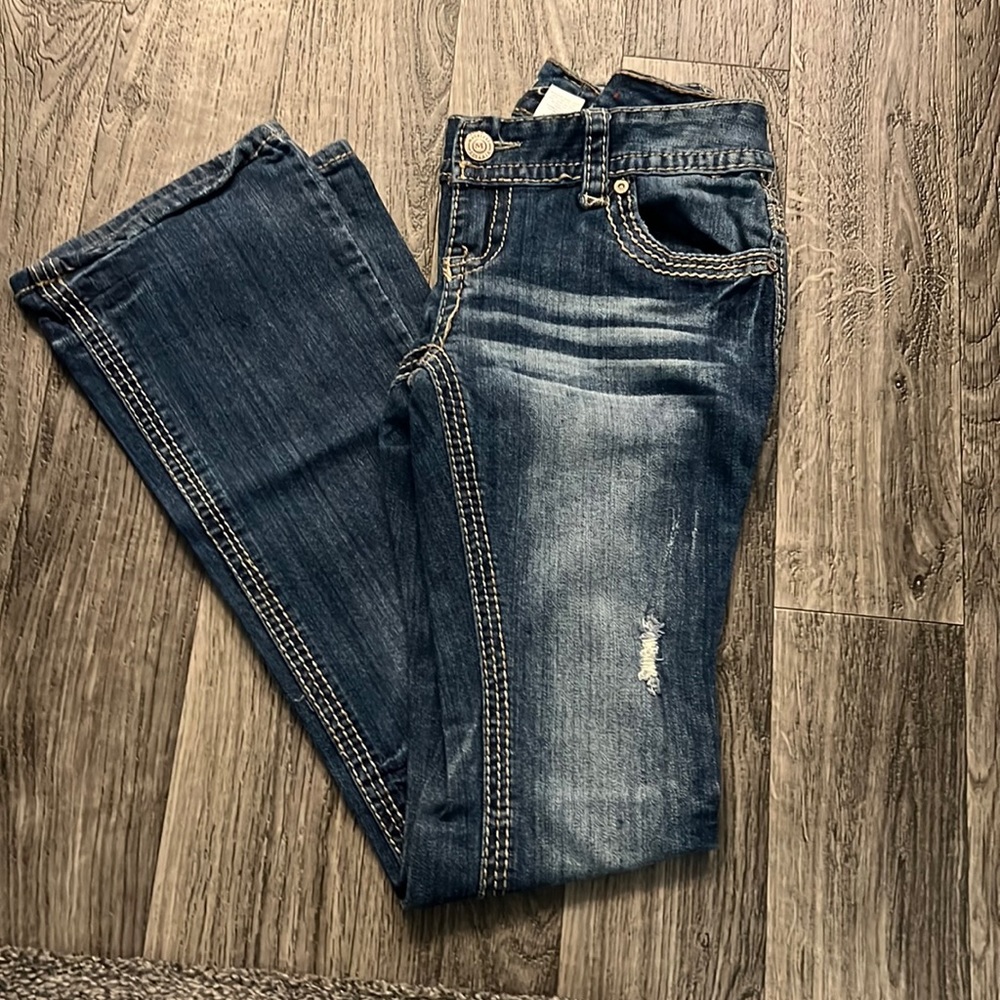 Flare mid rise jeans